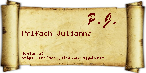 Prifach Julianna névjegykártya